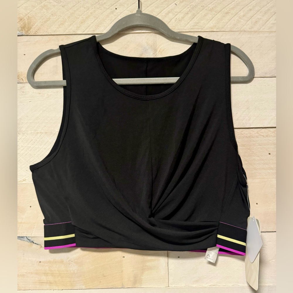 Fabletics twist front banded crop top
